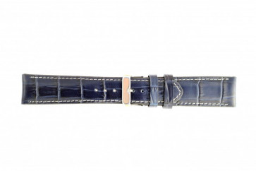 Echt Leder Uhrenarmband dunkelblau kroko 20mm 61324